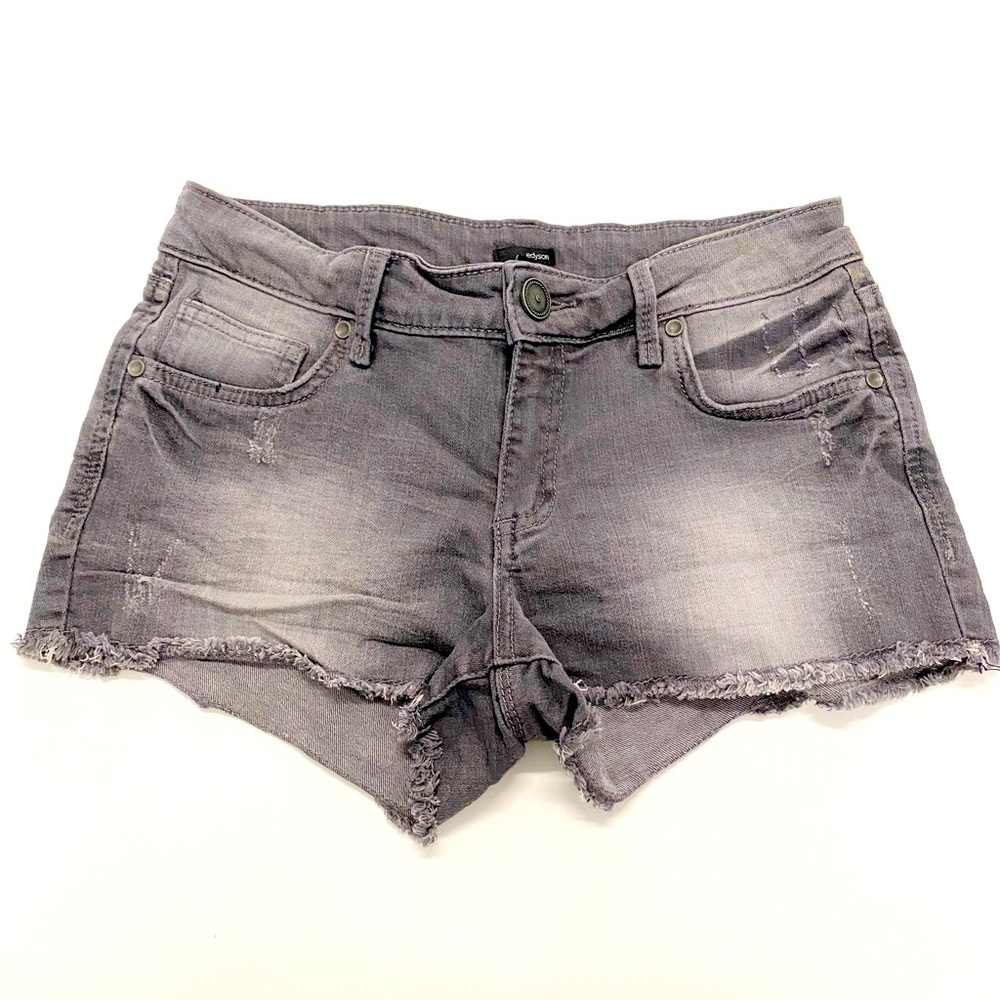 Edyson Grey Distressed Denim Short Shorts